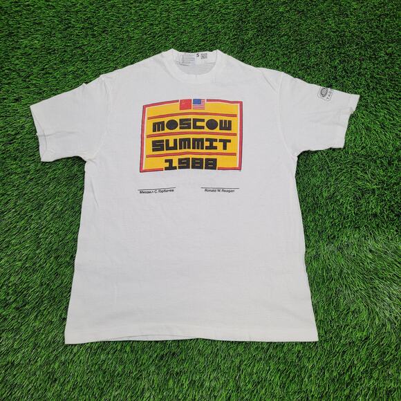 Hanes Other - Vintage 1988 Moscow Summit Shirt Medium 19x26 Ronald-Reagan